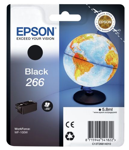 EPSON Singlepack Black WF-100W 266 ink cartridge , Epson , EPSC13T26614010 , 8715946541822